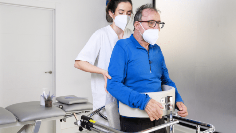 An ALS patient with nurse