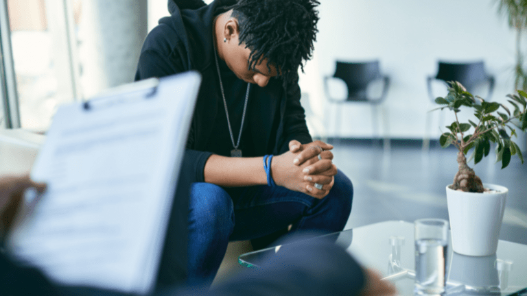 Young adult with mental health